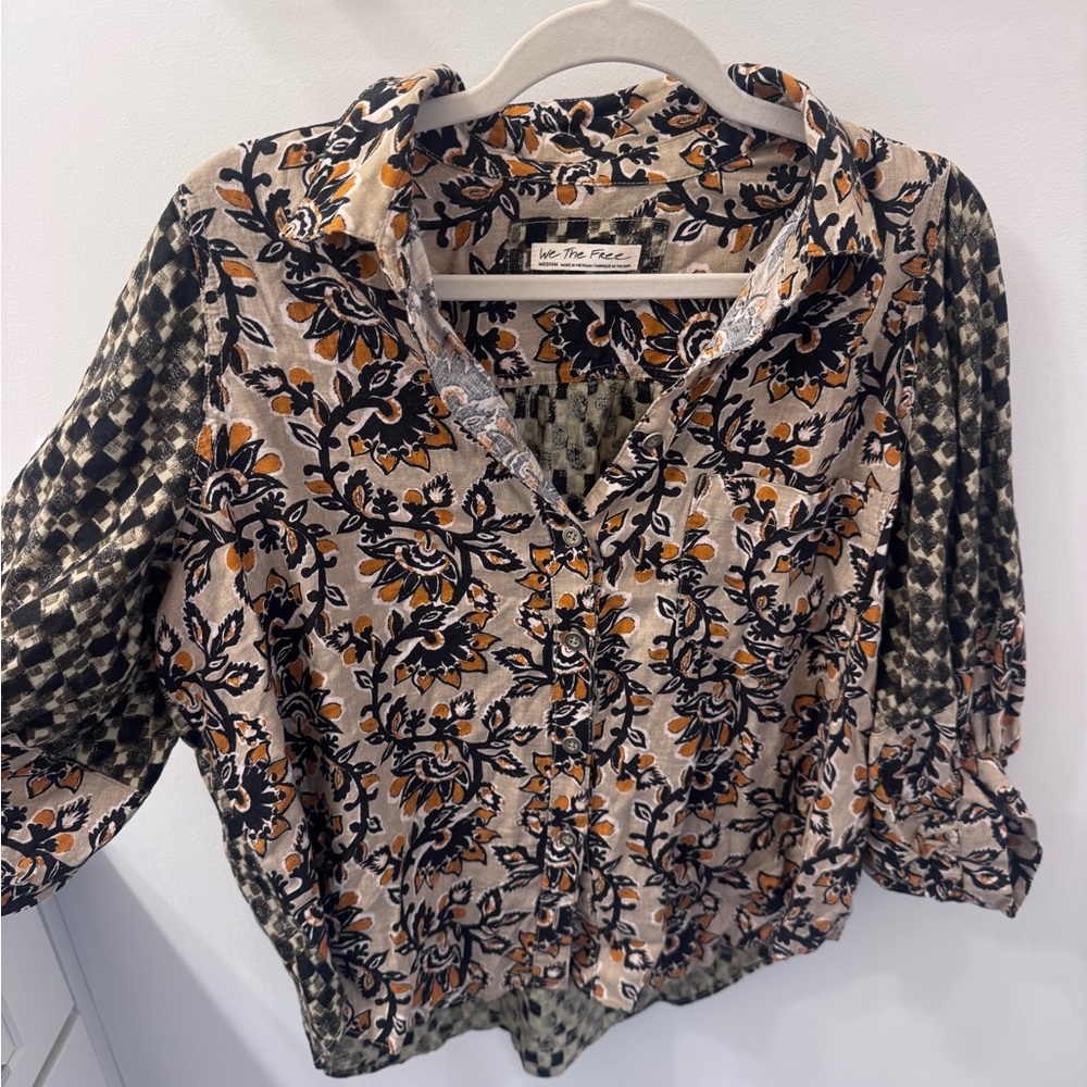 Free People Patterned Blouse - image 1